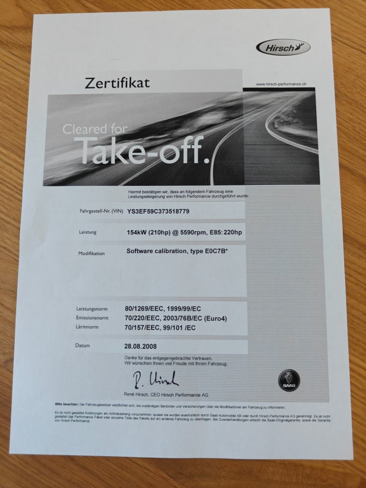 Saab 9-5 2,0 t Linear SportCombi Hirsch aut. 5d