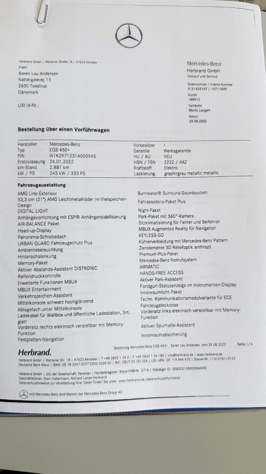 Mercedes EQS450+ AMG Line 5d