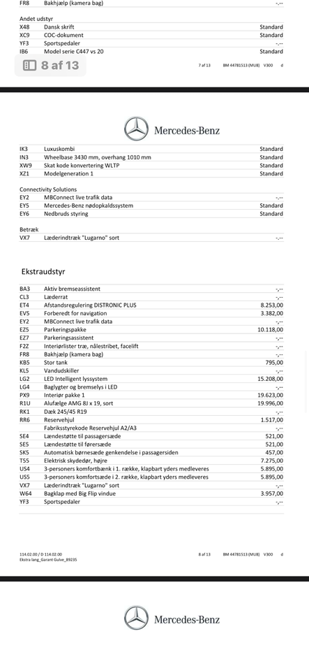 Mercedes V300 d 2,0 aut. XL