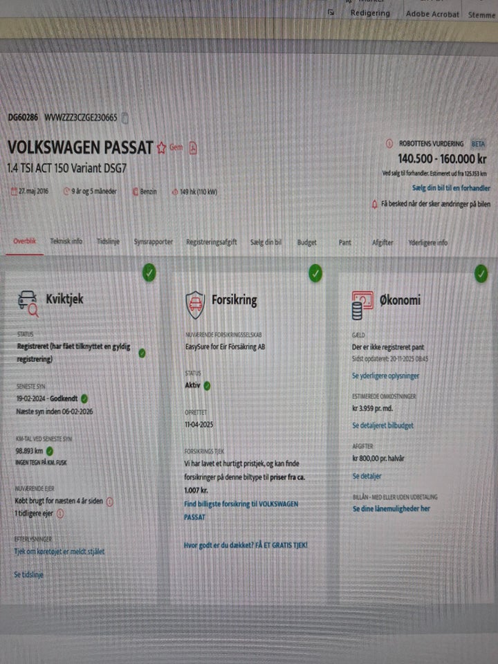 VW Passat 1,4 TSi 150 Comfortline+ Variant DSG 5d