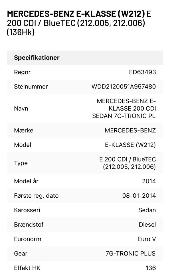 Mercedes E200 2,2 BlueTEC aut. 4d