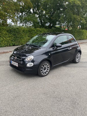 Fiat 500 0,9 TwinAir 80 Black Edition Benzin modelår 2018 km 63000 Sortmetal ABS airbag service ok f