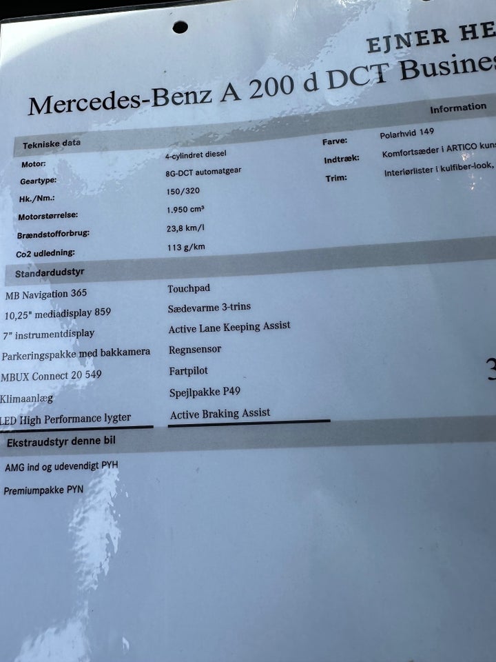 Mercedes A200 d 2,0 Business aut. 5d