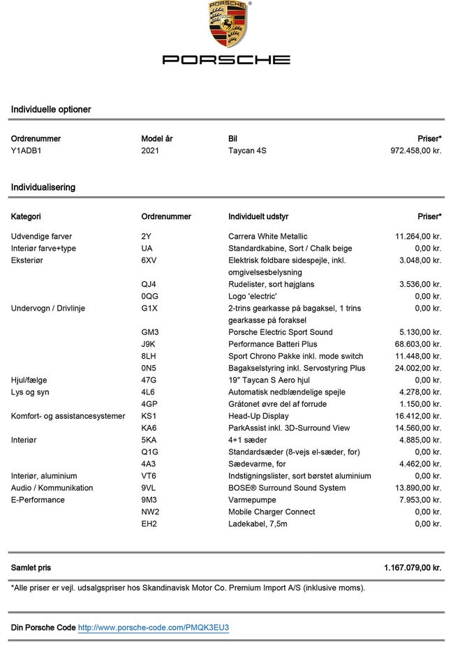 Porsche Taycan 4S Performance+ 4d
