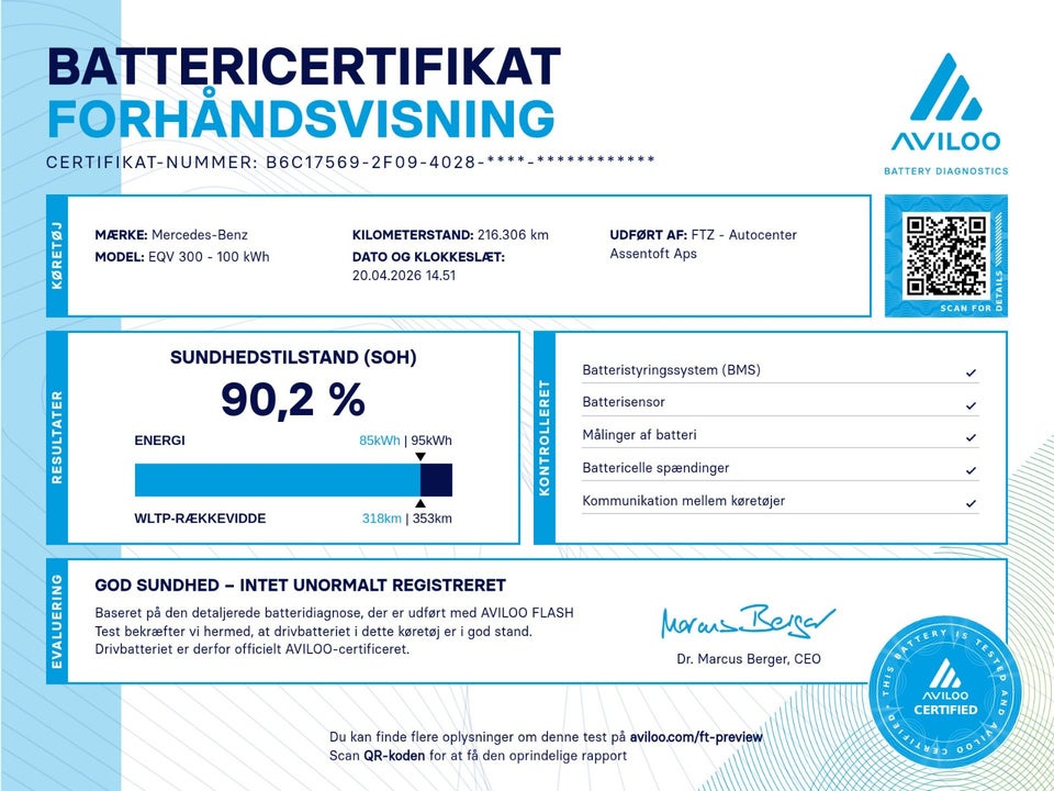 Mercedes EQV300 Avantgarde XL