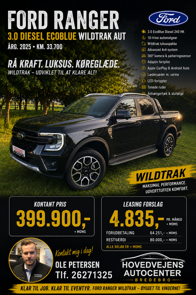 Ford Ranger 3,0 EcoBlue Wildtrak Db.Kab aut. 4d