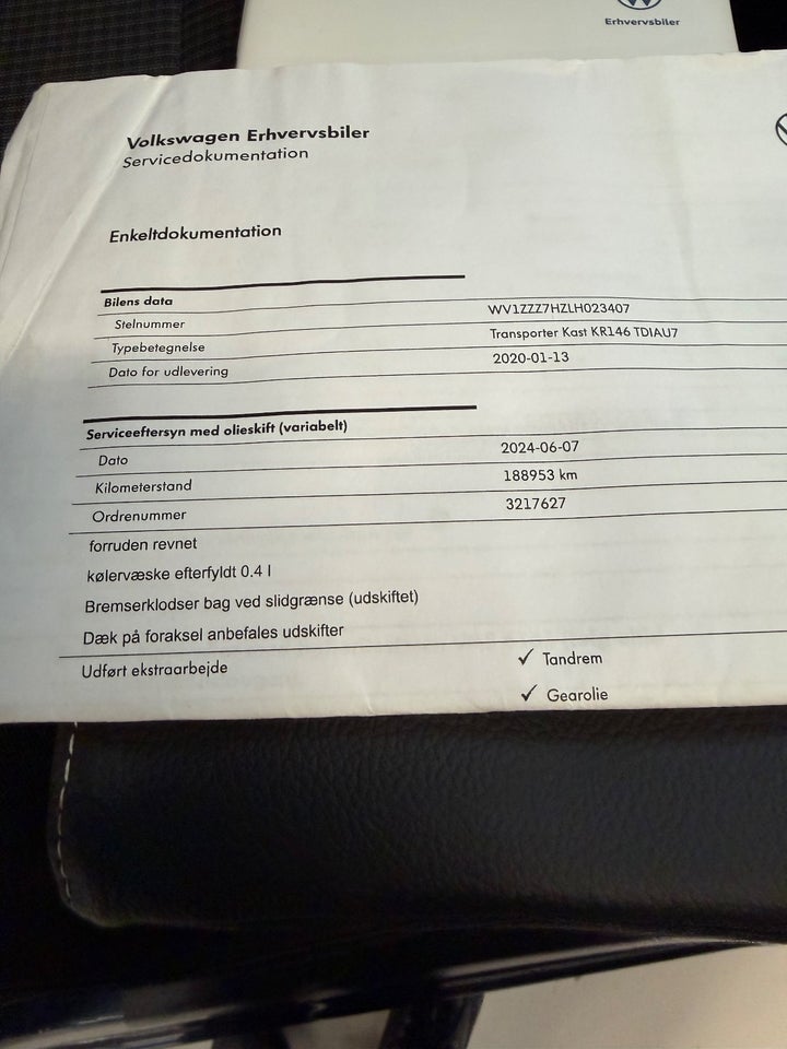 VW Transporter 2,0 TDi 199 Kassevogn DSG kort