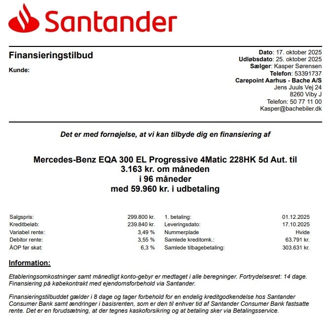 Mercedes EQA300 Progressive 4Matic 5d