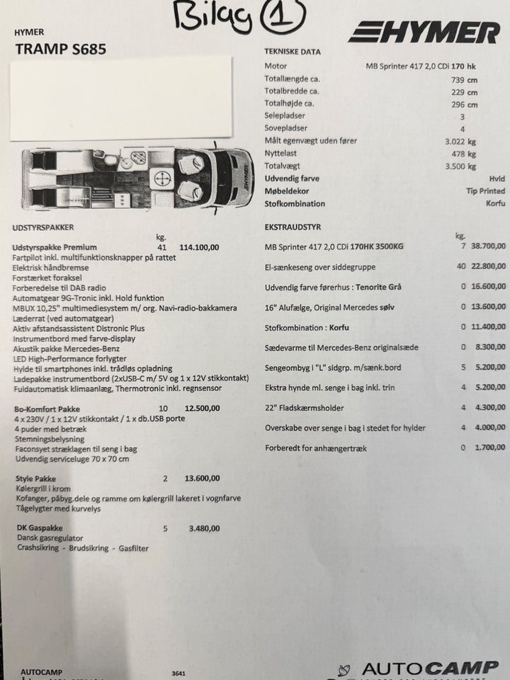 Mercedes Hymer 2,0 Tramp S685 aut. 4d