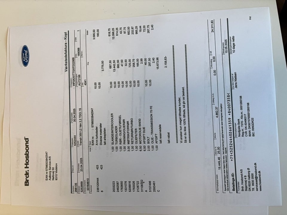 Ford Transit 310 L2 Van 2,2 TDCi 125 Trend H3 FWD