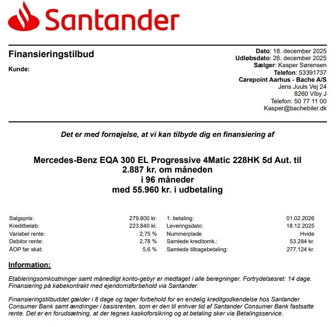 Mercedes EQA300 Progressive 4Matic 5d