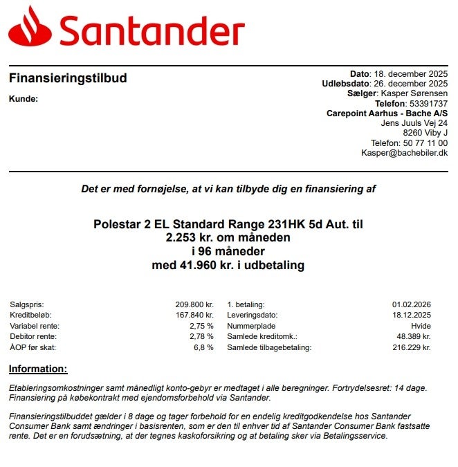 Polestar 2 Standard Range 5d