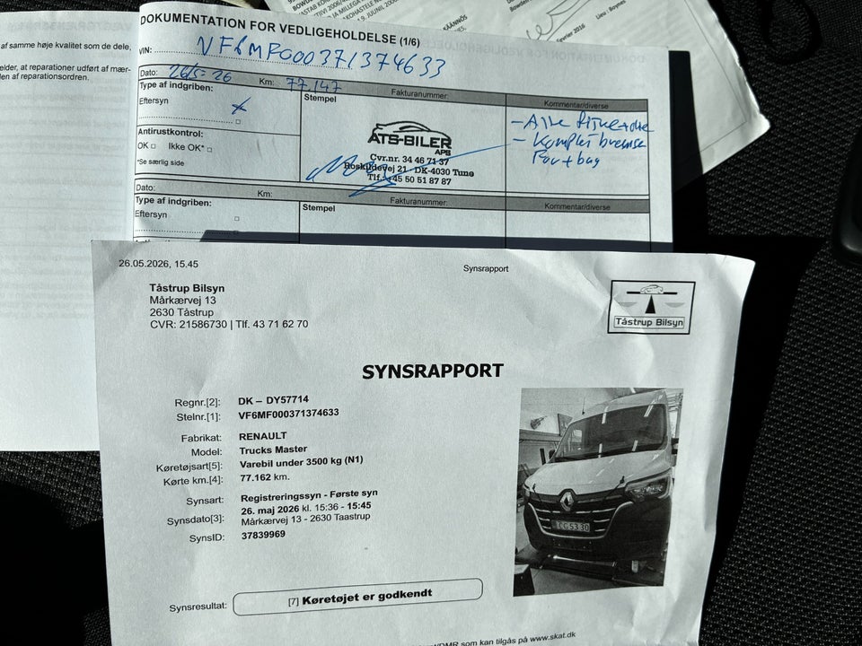 Renault Master IV T35 2,3 dCi 150 L3H2 Kassevogn Tekno