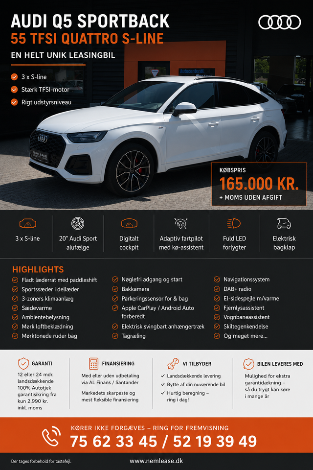 Audi Q5 55 TFSi e S-line Sportback quattro S-tr. 5d
