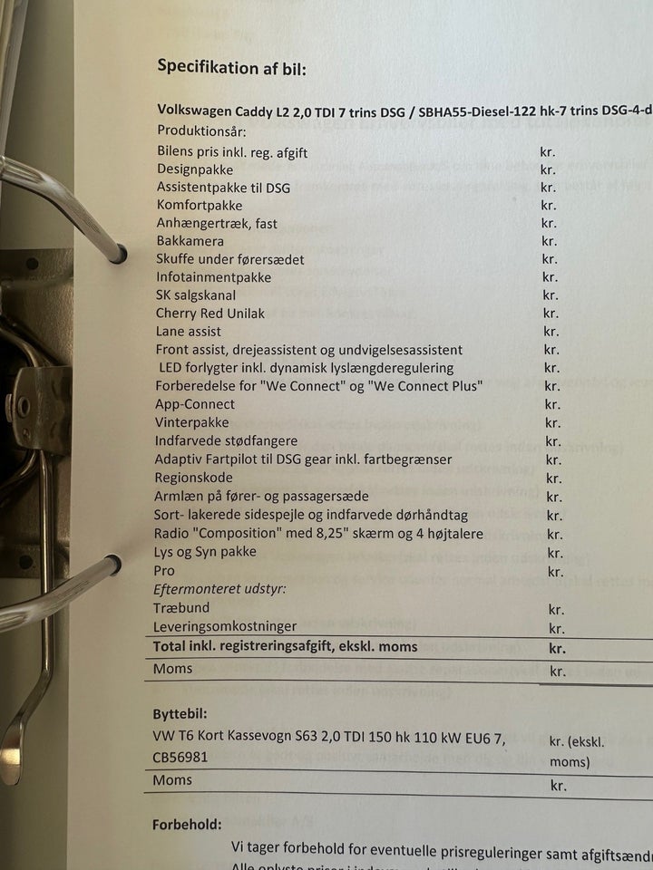 VW Caddy Maxi 2,0 TDi 122 DSG Cargo