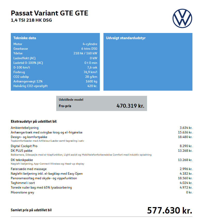 VW Passat 1,4 GTE Variant DSG 5d