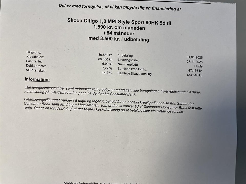 Skoda Citigo 1,0 MPi 60 Style Sport 5d