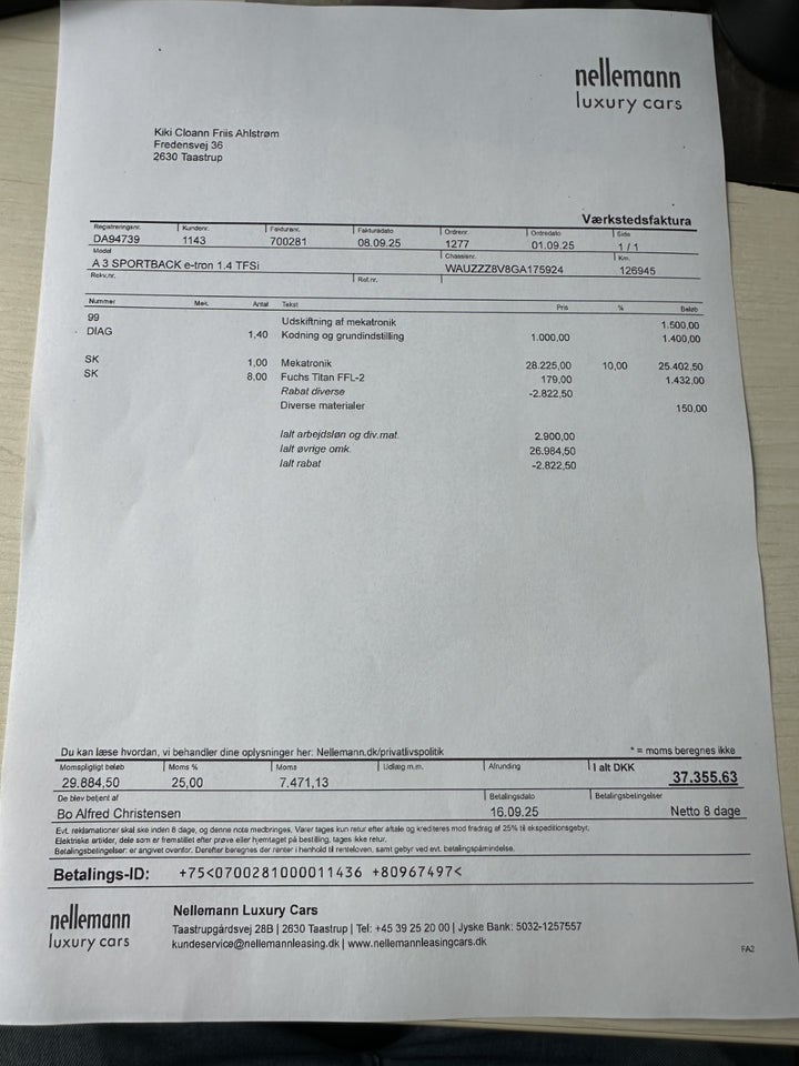 Audi A3 1,4 e-tron Sport Sportback S-tr. 5d